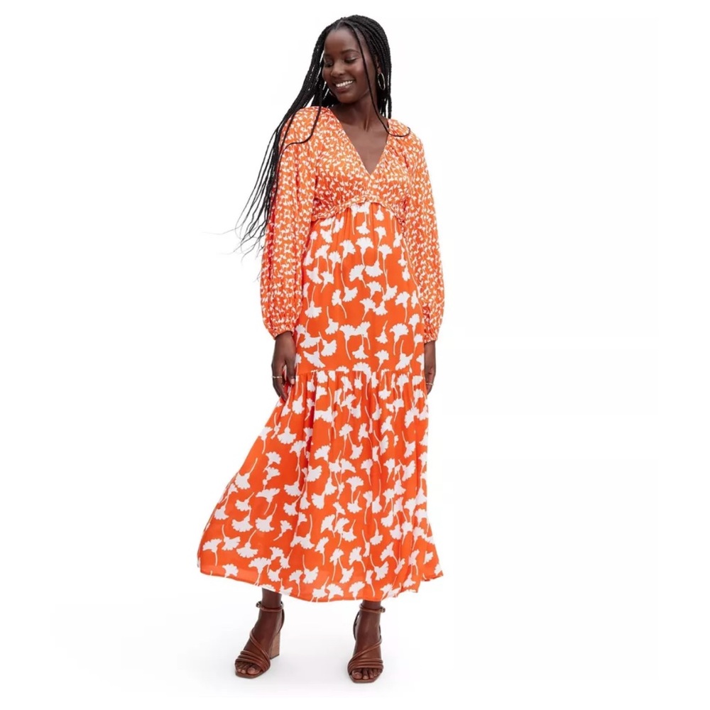 DVF for Target V-Neck Ginkgo Cherry Tomato
Maxi Dress - NWT